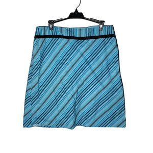 No Boundaries Juniors Blue and Black Striped Skirt Size 15 Y2K Career Dainty